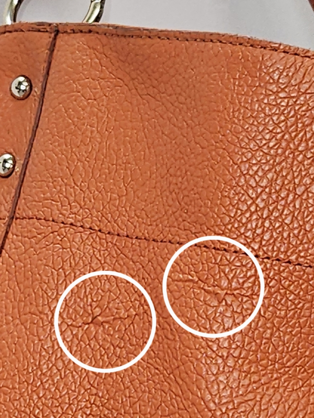 Banana Republic Orange Pebbled Genuine Leather Melissa Hobo Shoulder Bag - Picture 7 of 16